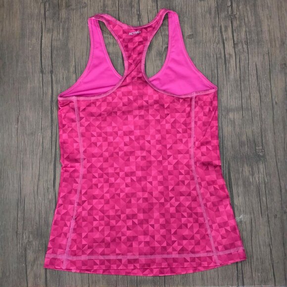 Adidas Racerback Tank ✦ S Pink Geometric Shelf Bra ✦ Activewear Top Lightweight - Picture 9 of 11